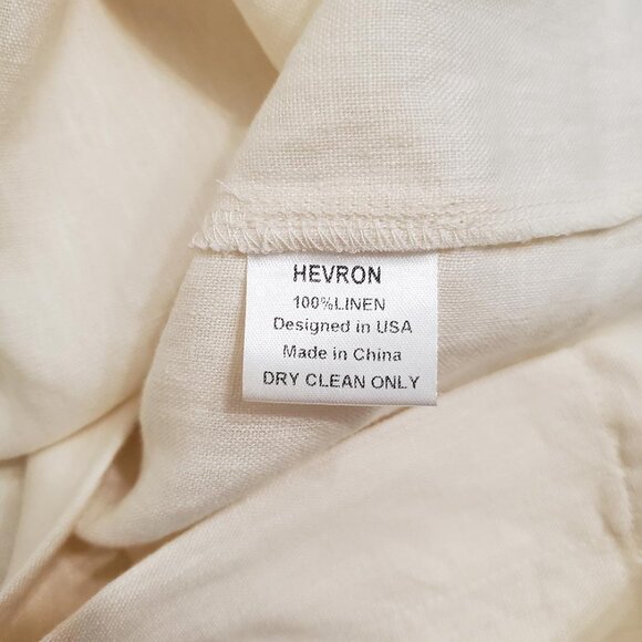 HEVRON Women Melanie Linen Cut-Out Mini Dress XS Ivory Short Sleeve Asymmetrical - Picture 12 of 13